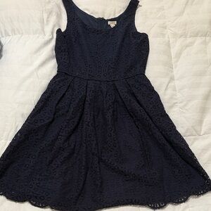 Elegant Navy Lace Dress